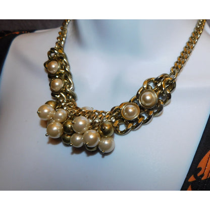 Jessica Simpson Gold Tone Faux Pearl Necklace