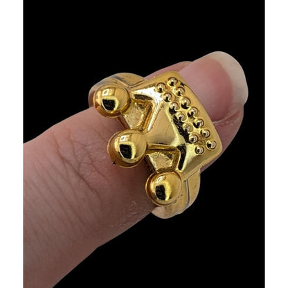 Gold Crown Kids Ring Plastic Costume Ring Princess Prince Dress Up Toy Jewelry