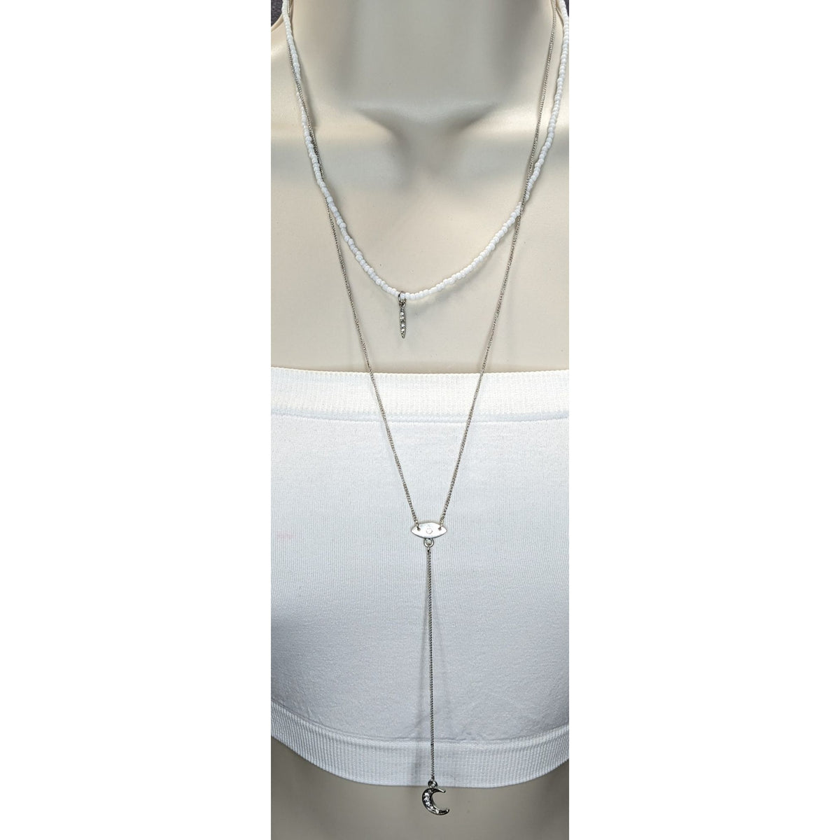 Y2K Celestial Boho Layered Moon Lariat Necklace American Eagle Outfitters