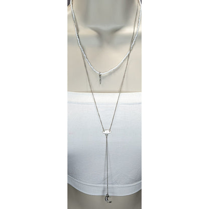 Y2K Celestial Boho Layered Moon Lariat Necklace American Eagle Outfitters