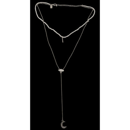 Y2K Celestial Boho Layered Moon Lariat Necklace American Eagle Outfitters