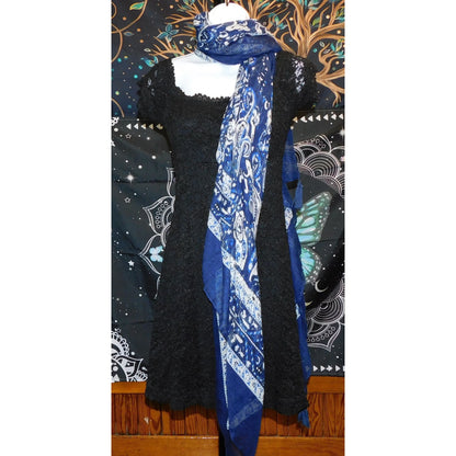 Madden NYC Paisley Scarf Wrap 75x80 Inches Blue & White