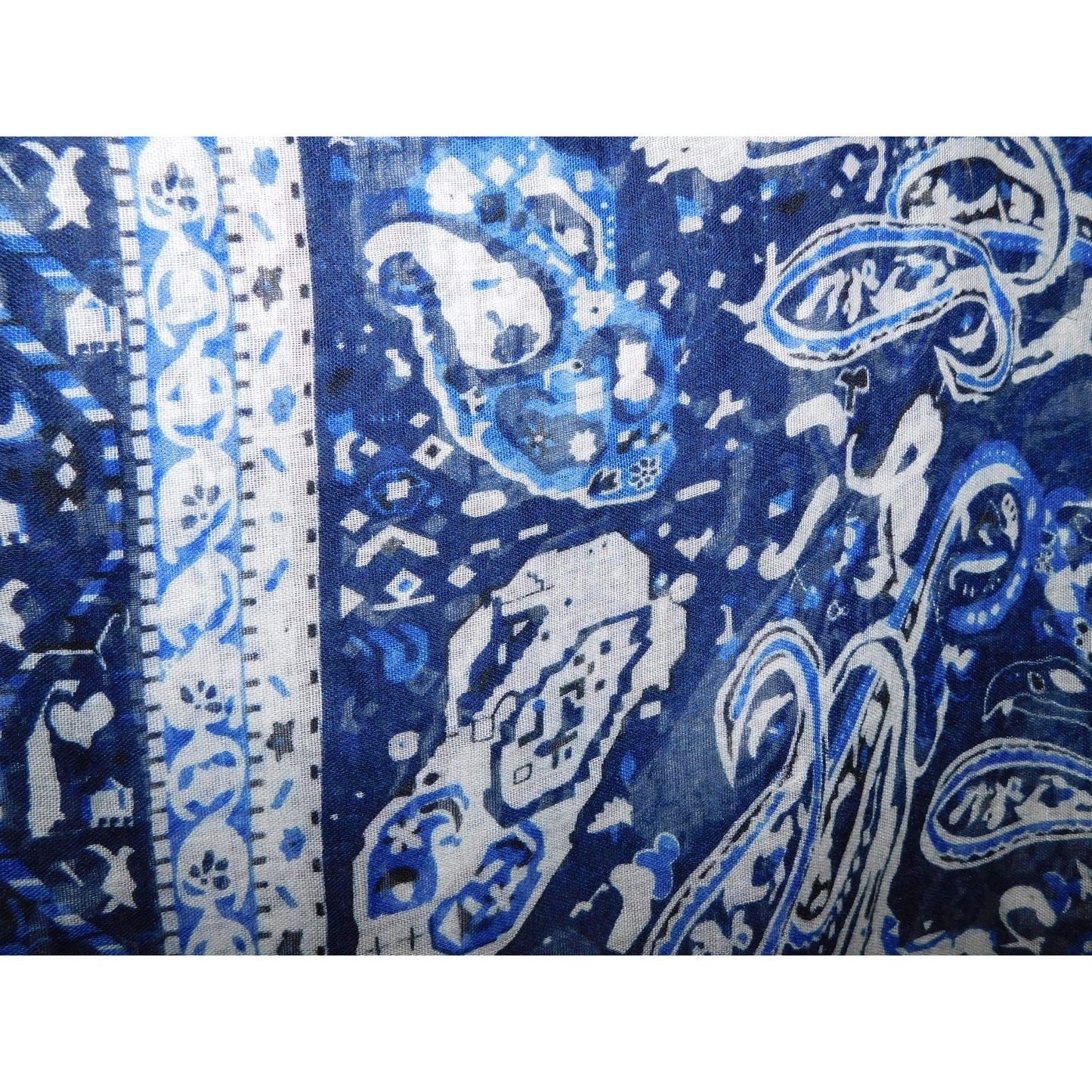 Madden NYC Paisley Scarf Wrap 75x80 Inches Blue & White