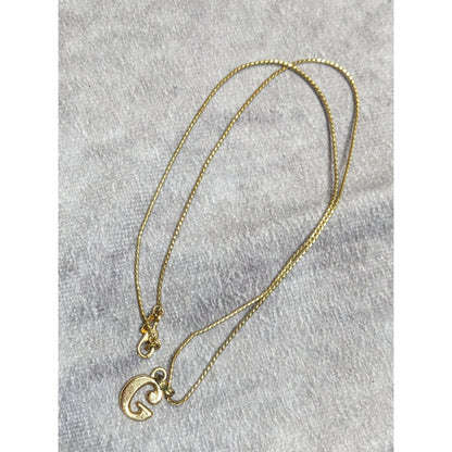 Vintage Monet Gold Tone Initial "G" Pendant Necklace