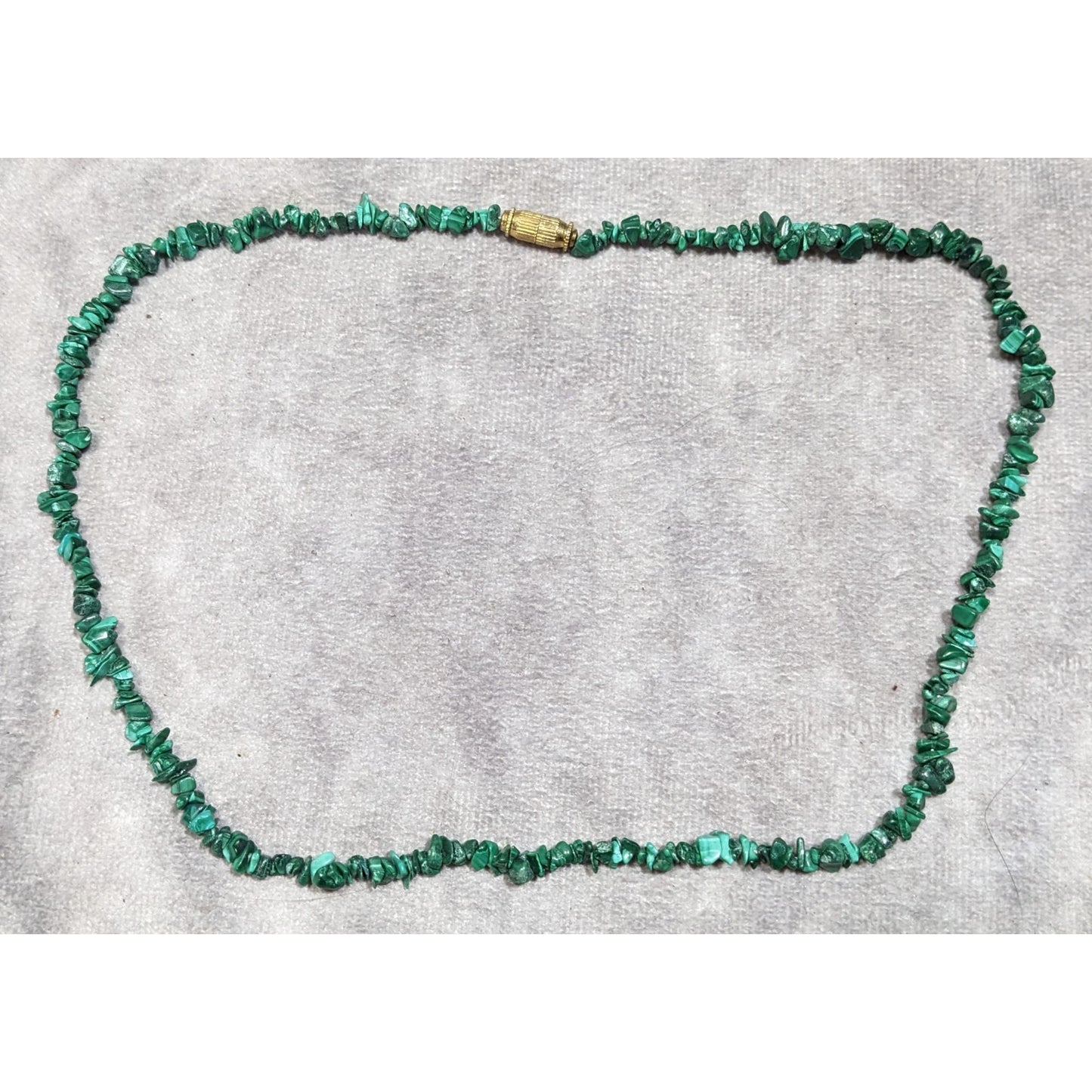 Vintage Handmade Malachite Chip Beaded Necklace