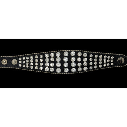 Glam Goth Y2K Rhinestone Black Cuff Bracelet Crystal Statement