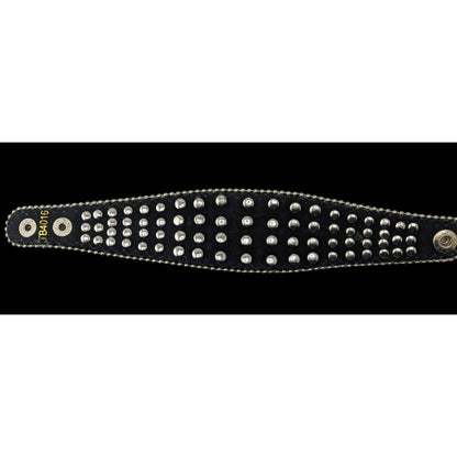 Glam Goth Y2K Rhinestone Black Cuff Bracelet Crystal Statement