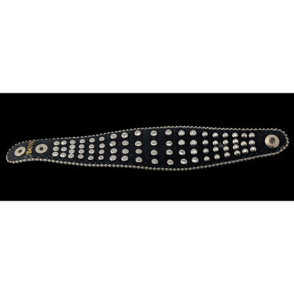 Glam Goth Y2K Rhinestone Black Cuff Bracelet Crystal Statement