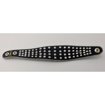 Glam Goth Y2K Rhinestone Black Cuff Bracelet Crystal Statement