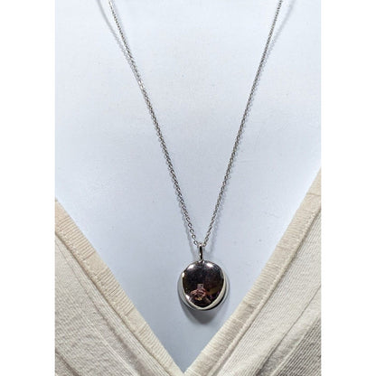 Loft Outlet Preppy Modern Silver Tone Pendant Necklace