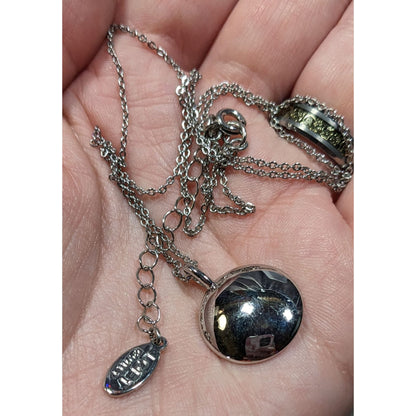 Loft Outlet Preppy Modern Silver Tone Pendant Necklace