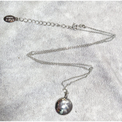 Loft Outlet Preppy Modern Silver Tone Pendant Necklace