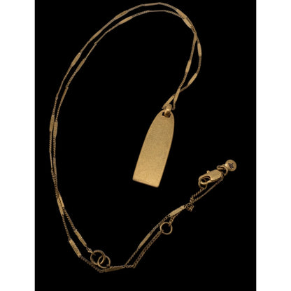 Madewell Gold Bar Pendant Necklace Minimalist Matte Gold Tag Pendant Modern Layering Chain