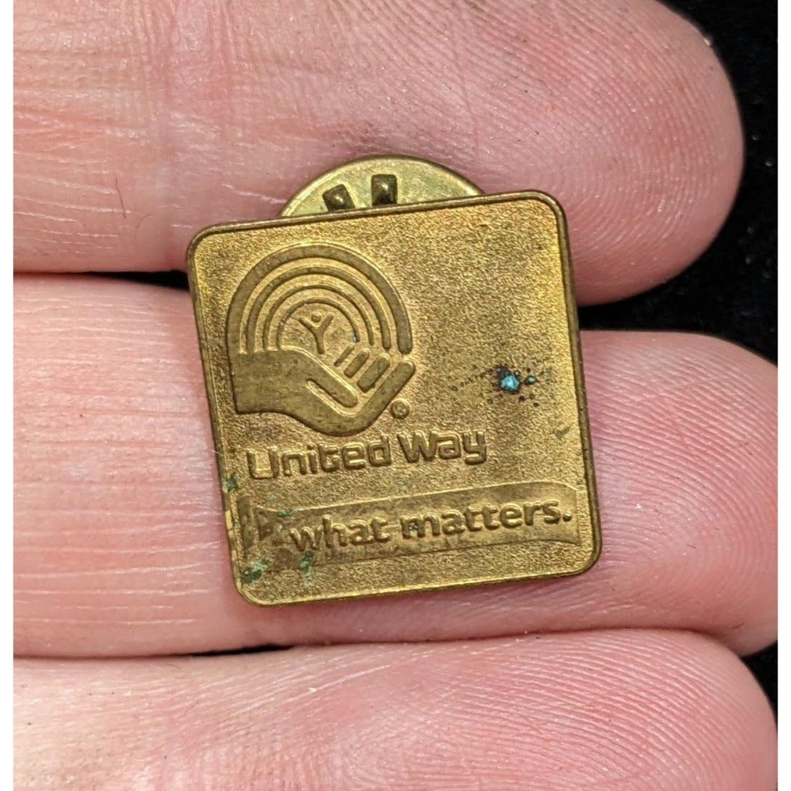 Vintage United Way USA Union Made Gold Tone Lapel Pin