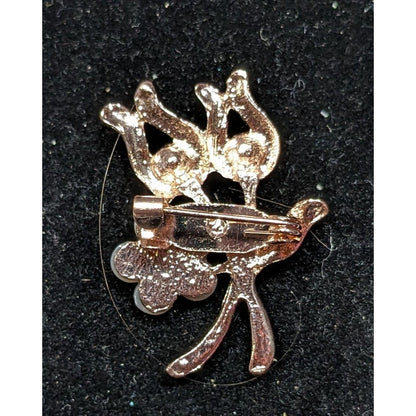 Bijoux by Meera Floral Rose Gold Tone Faux Pearl And Rhinestone Brooch