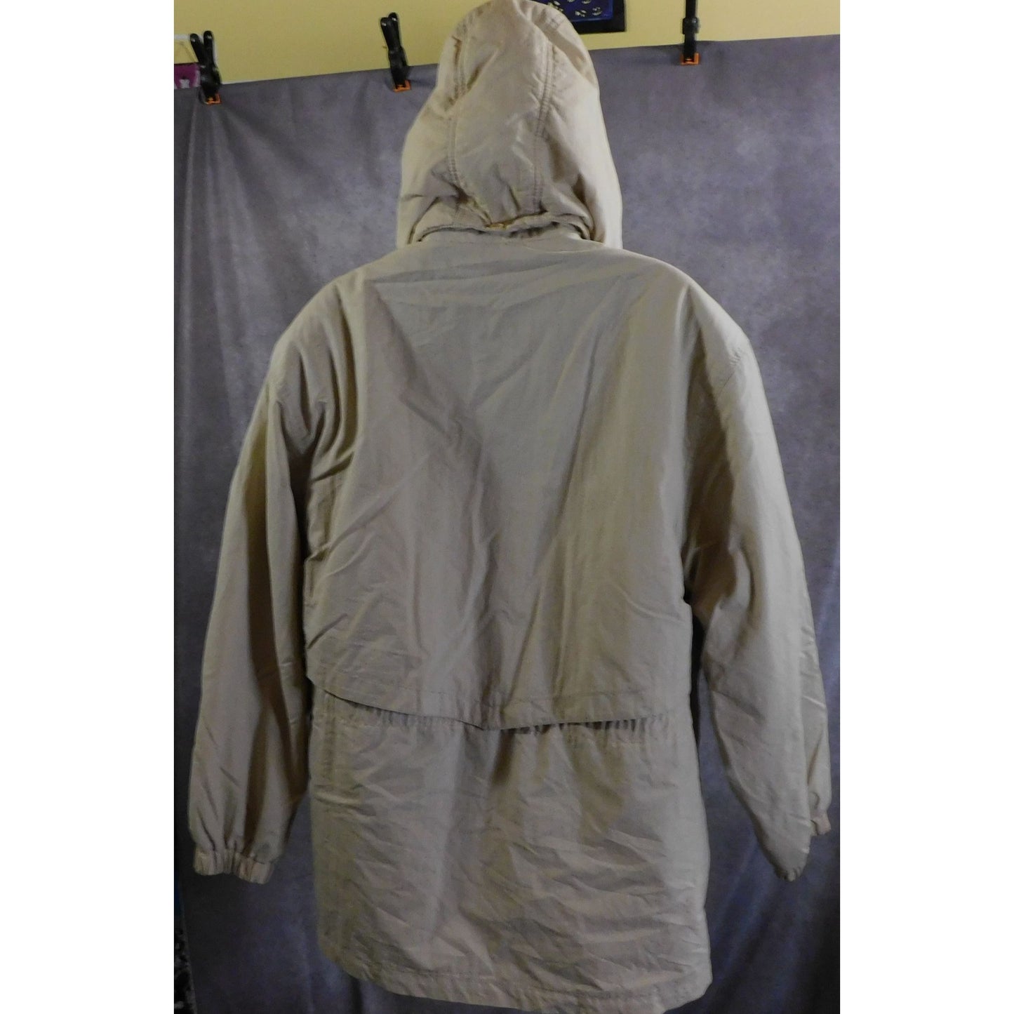 London Fog Beige Hooded Coat Size Large Petite