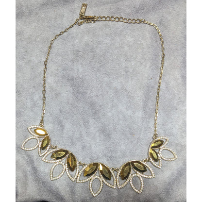 INC Floral Glam Gold Tone Statement Necklace