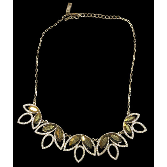 INC Floral Glam Gold Tone Statement Necklace