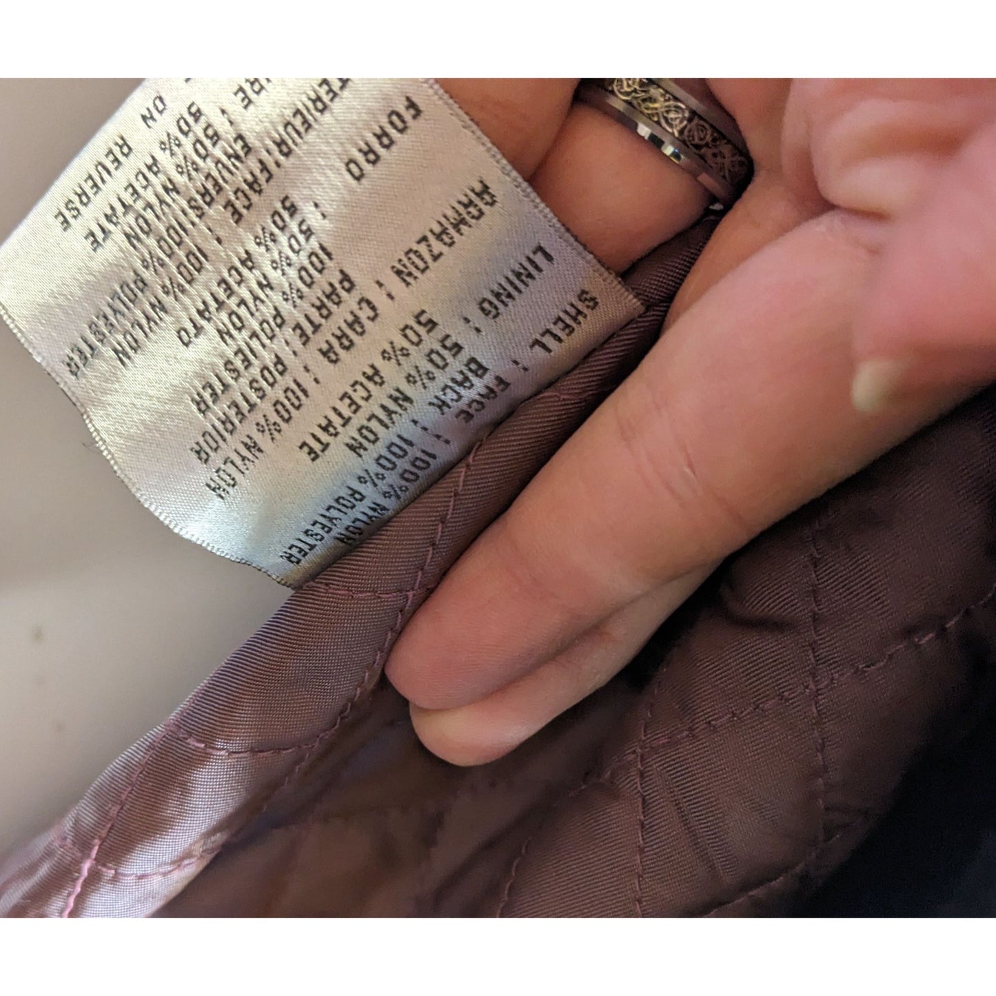 Nine West Black Velvet Double-Breasted Peacoat Medium Quilted Lining