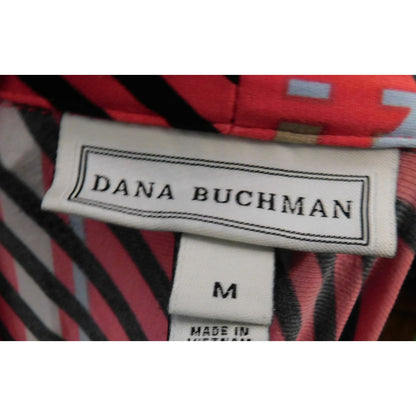 Vintage Dana Buchman Red Geometric Sleeveless Blouse