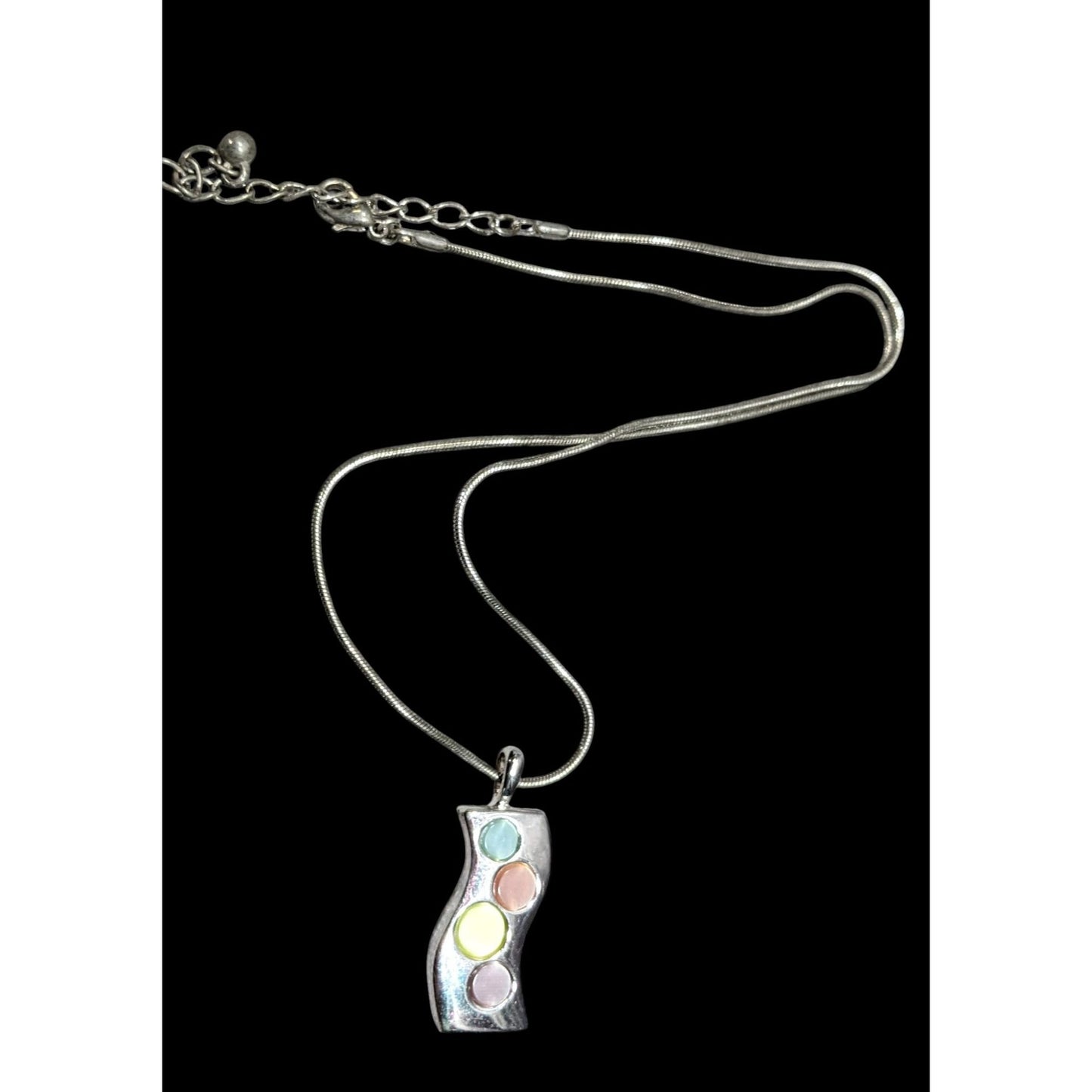 Modern Pendant Necklace With Pastel Dyed Shell Inlay