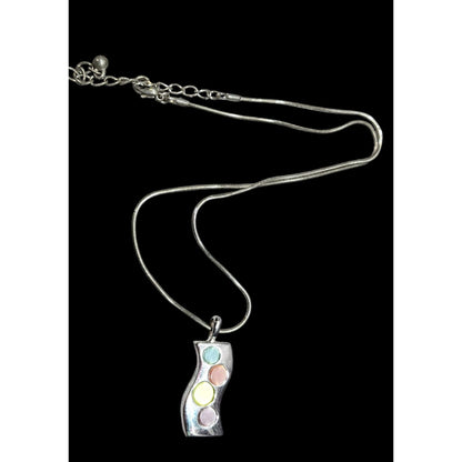 Modern Pendant Necklace With Pastel Dyed Shell Inlay