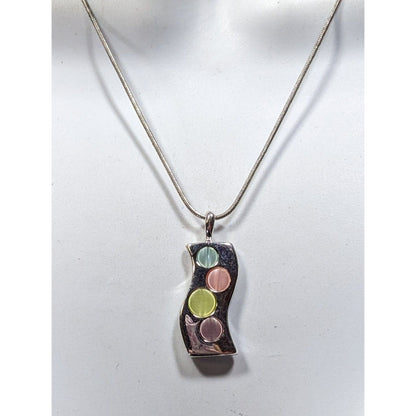 Modern Pendant Necklace With Pastel Dyed Shell Inlay