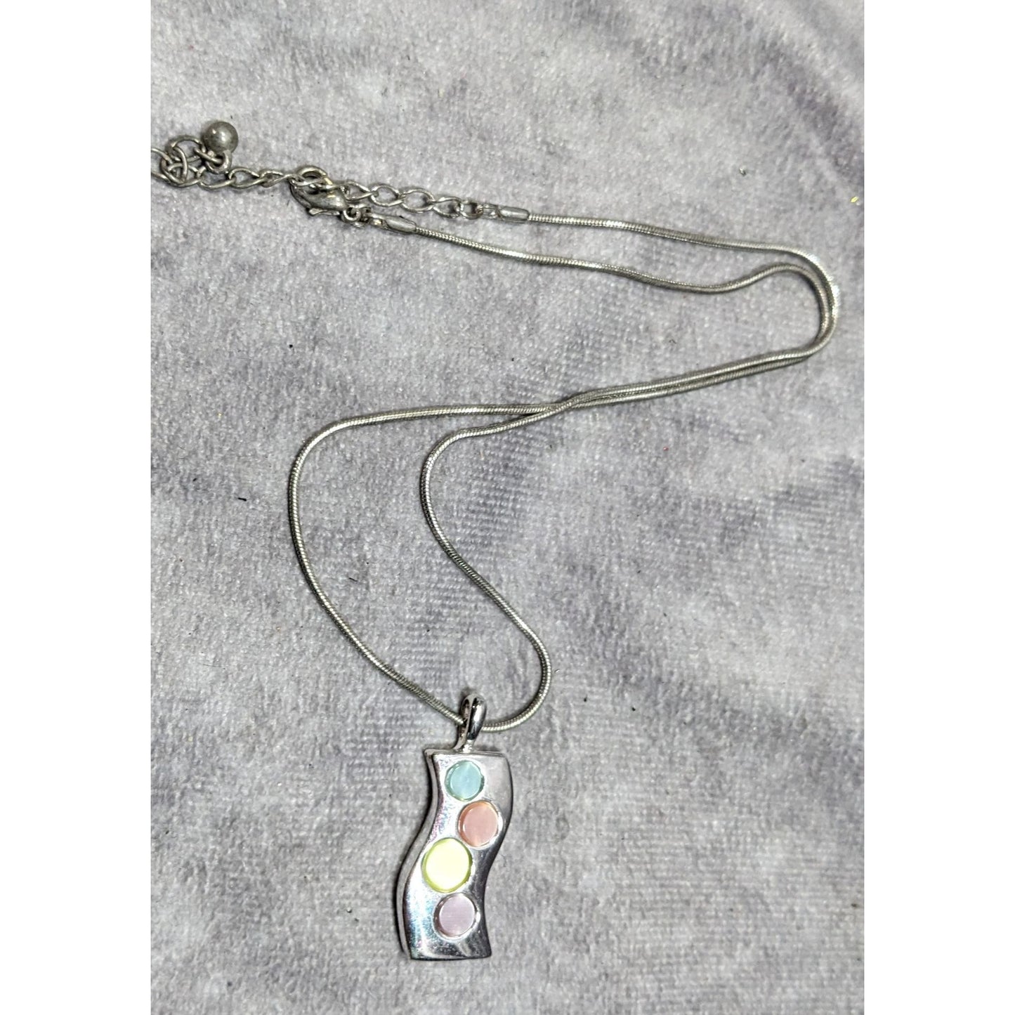 Modern Pendant Necklace With Pastel Dyed Shell Inlay