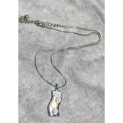 Modern Pendant Necklace With Pastel Dyed Shell Inlay