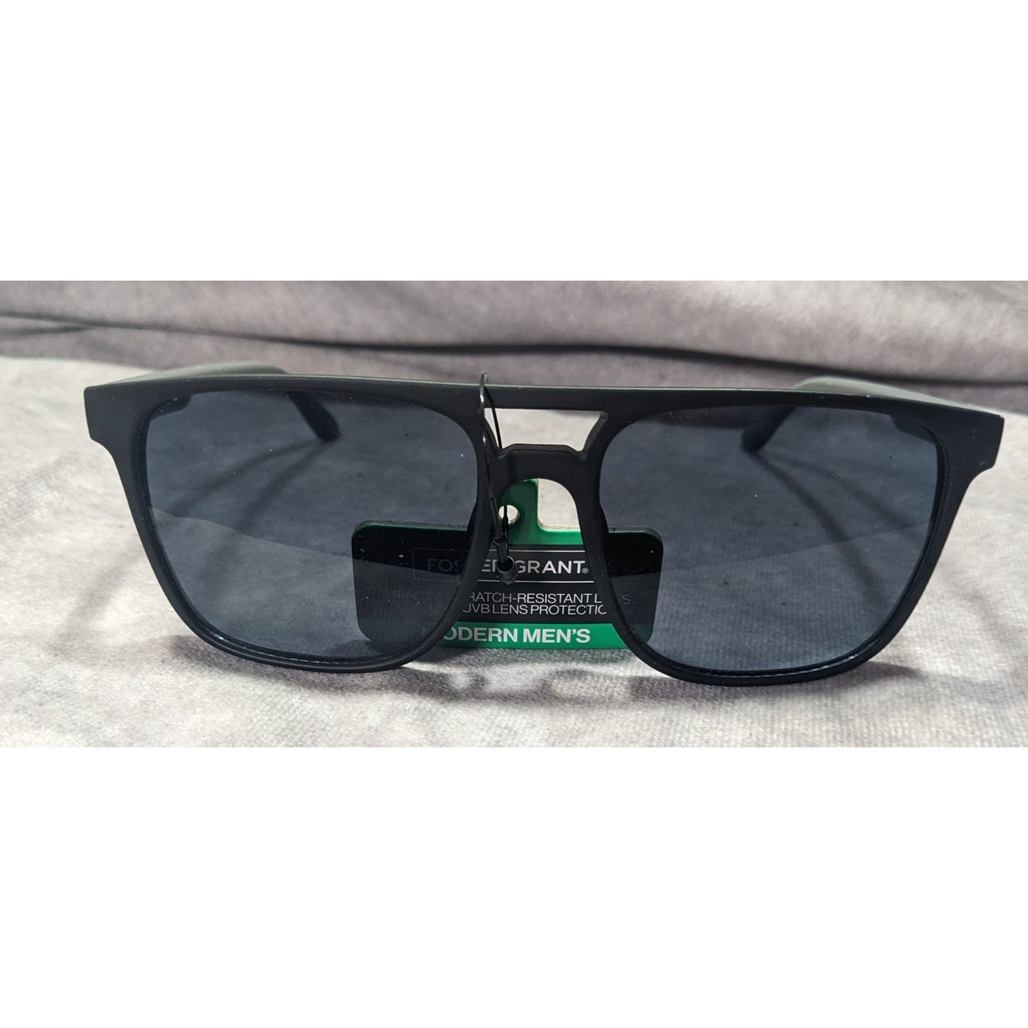 Foster Grant Modern Men's Black And Grey Retro Aviator Sunglasses