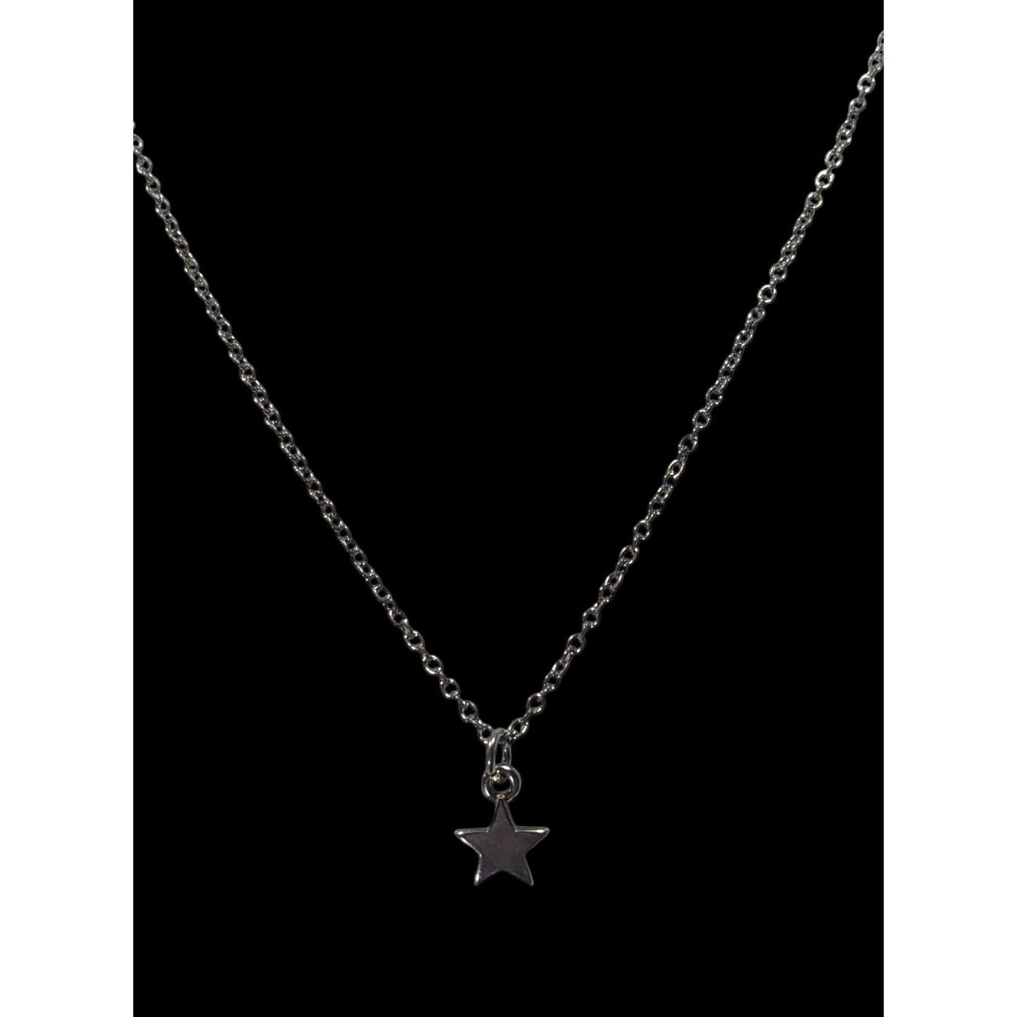 Minimalist Star Pendant Silver Tone Necklace
