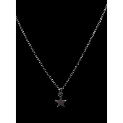 Minimalist Star Pendant Silver Tone Necklace