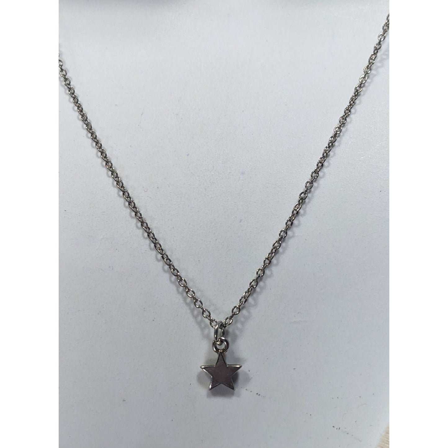 Minimalist Star Pendant Silver Tone Necklace