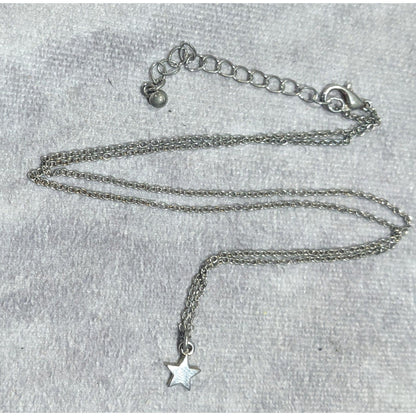 Minimalist Star Pendant Silver Tone Necklace