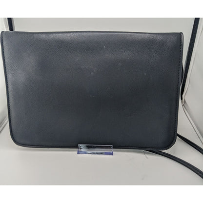 Black Leather Bohemian Crossbody Bag With Handwoven Details & Geode Slice Accent 11x7 Inches 22-Inch Drop