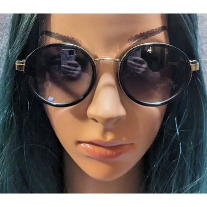 Black And Gold Classic Round  Sunglasses