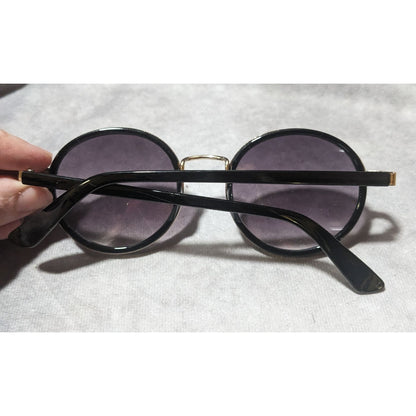 Black And Gold Classic Round  Sunglasses