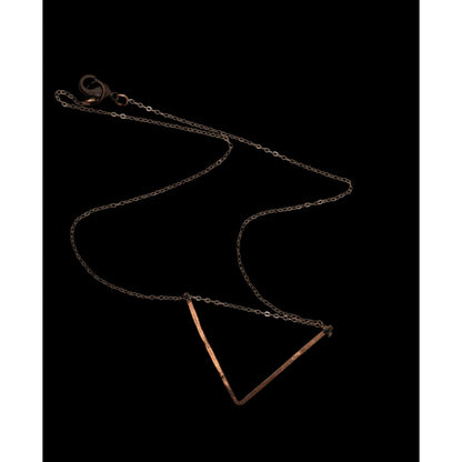 Minimalist Geometric Modern Copper Open Triangle Pendant Necklace