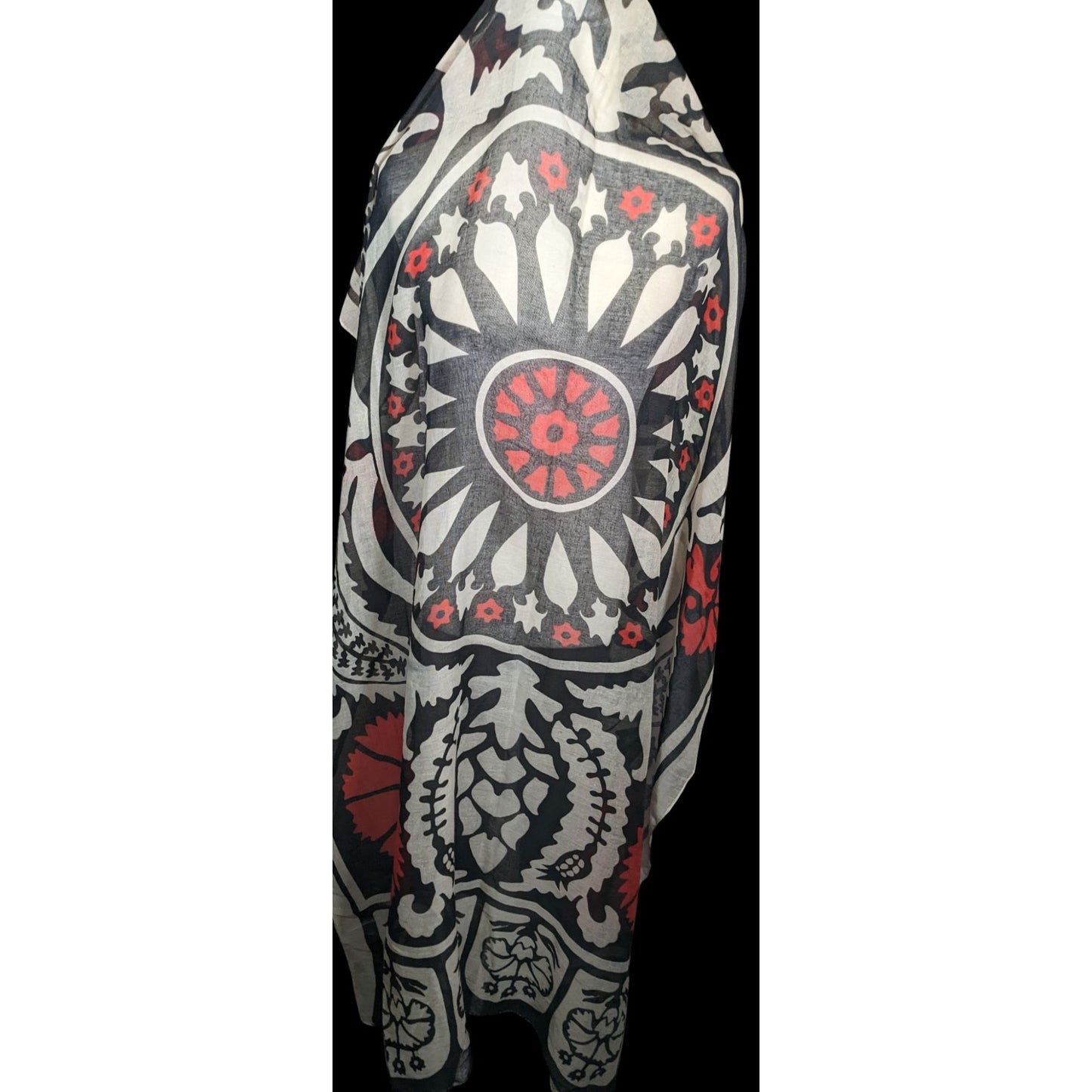 Printed Village Retro Floral Lightweight Scarf/Shawl