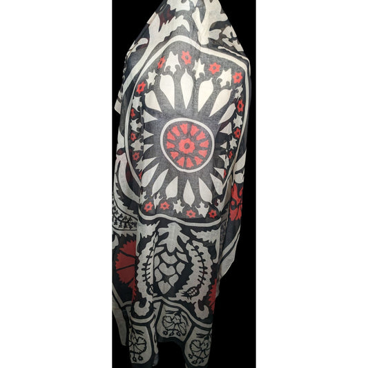 Printed Village Retro Floral Lightweight Scarf/Shawl