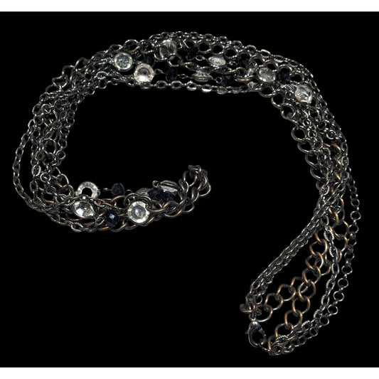 Glam Goth Multilayer Gemmed Chain Necklace