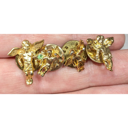Vintage Religious Cherub/Guardian Lapel Pins Lot of 4