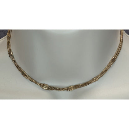 Minimalist Glam Gold Tone Multi Chain Choker Necklace