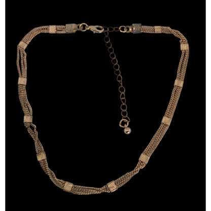 Minimalist Glam Gold Tone Multi Chain Choker Necklace