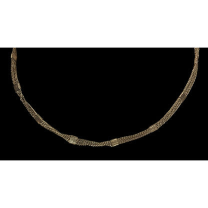 Minimalist Glam Gold Tone Multi Chain Choker Necklace