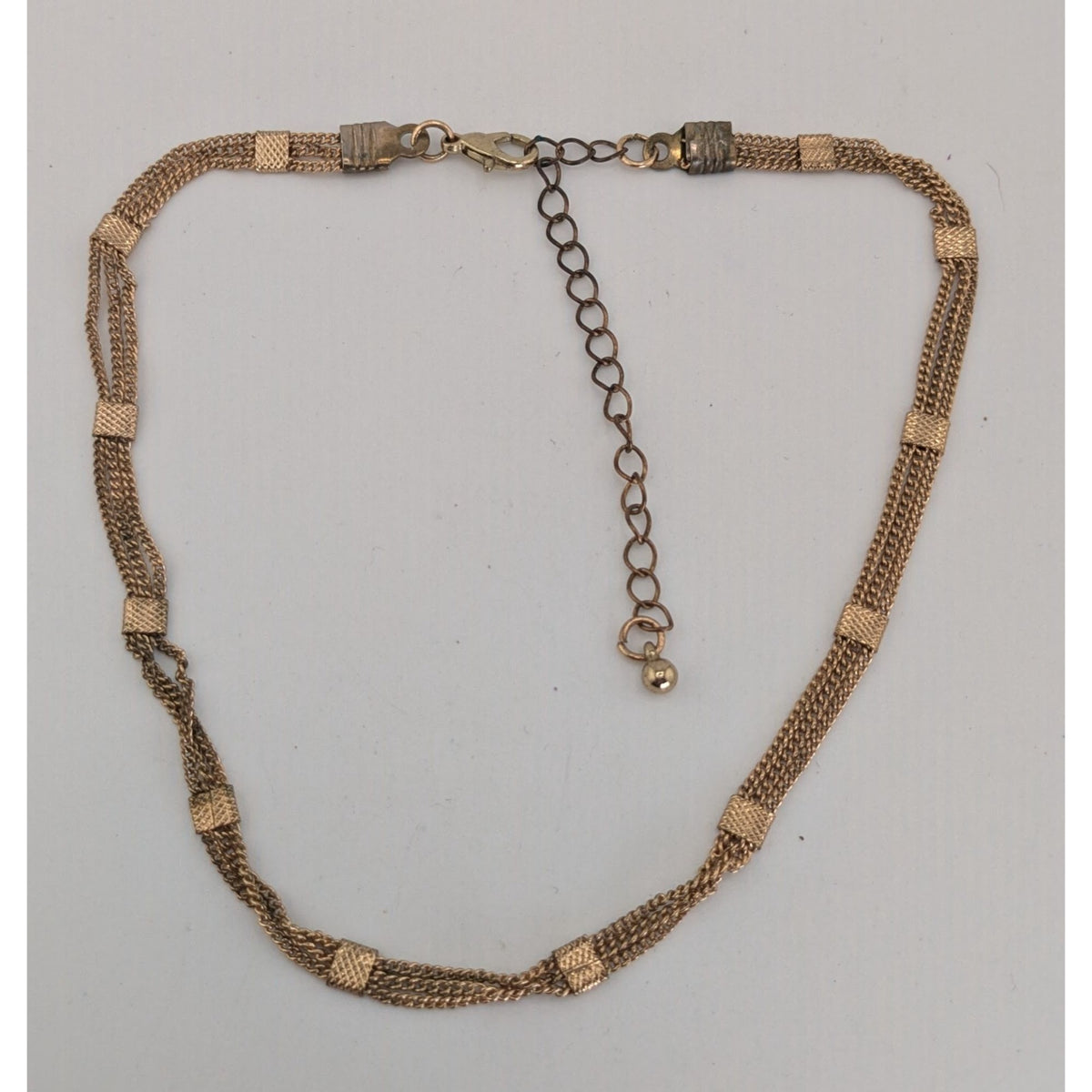 Minimalist Glam Gold Tone Multi Chain Choker Necklace