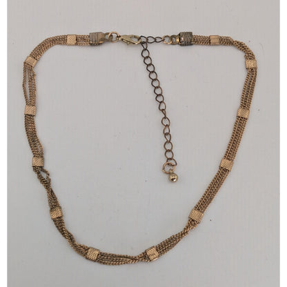 Minimalist Glam Gold Tone Multi Chain Choker Necklace