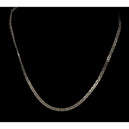 Vintage Silver-Tone Textured Chain Necklace