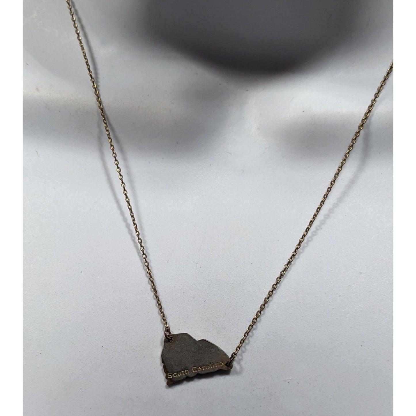 Souvenir South Carolina Silver And Gold Tone Pendant Necklace