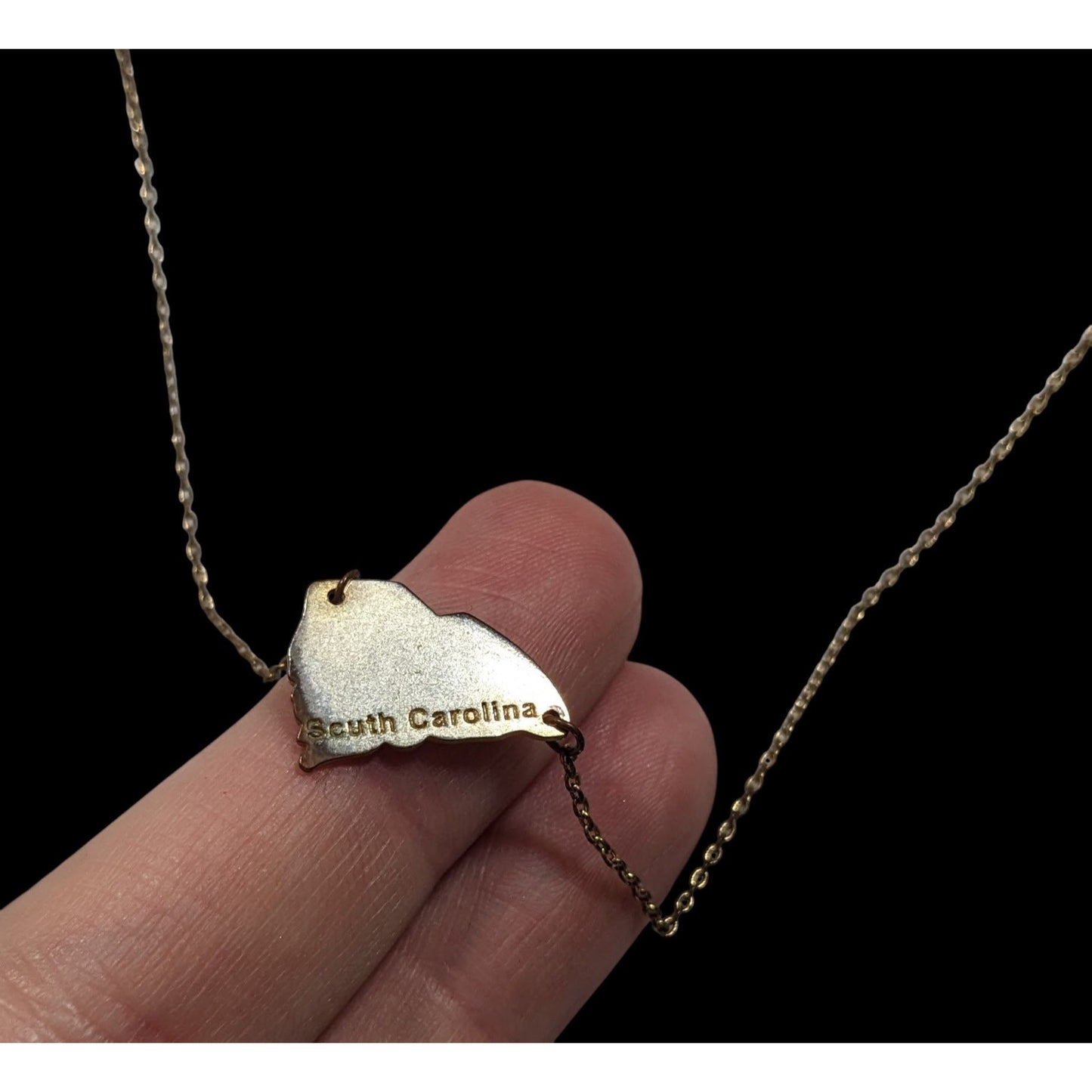 Souvenir South Carolina Silver And Gold Tone Pendant Necklace